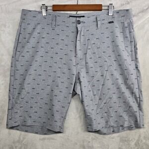 Travis Mathew Golf Mens Shorts Gray‎ Micro Dot Pattern Flat Front Size 38